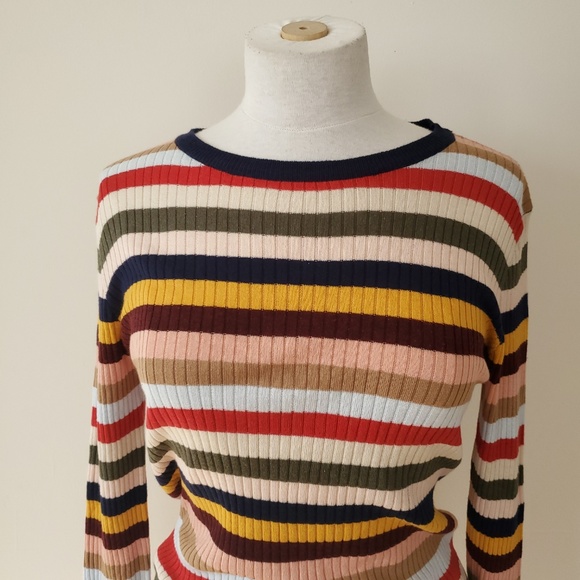 English Factory Shirt Top Pullover Red Blue White - Picture 2 of 7